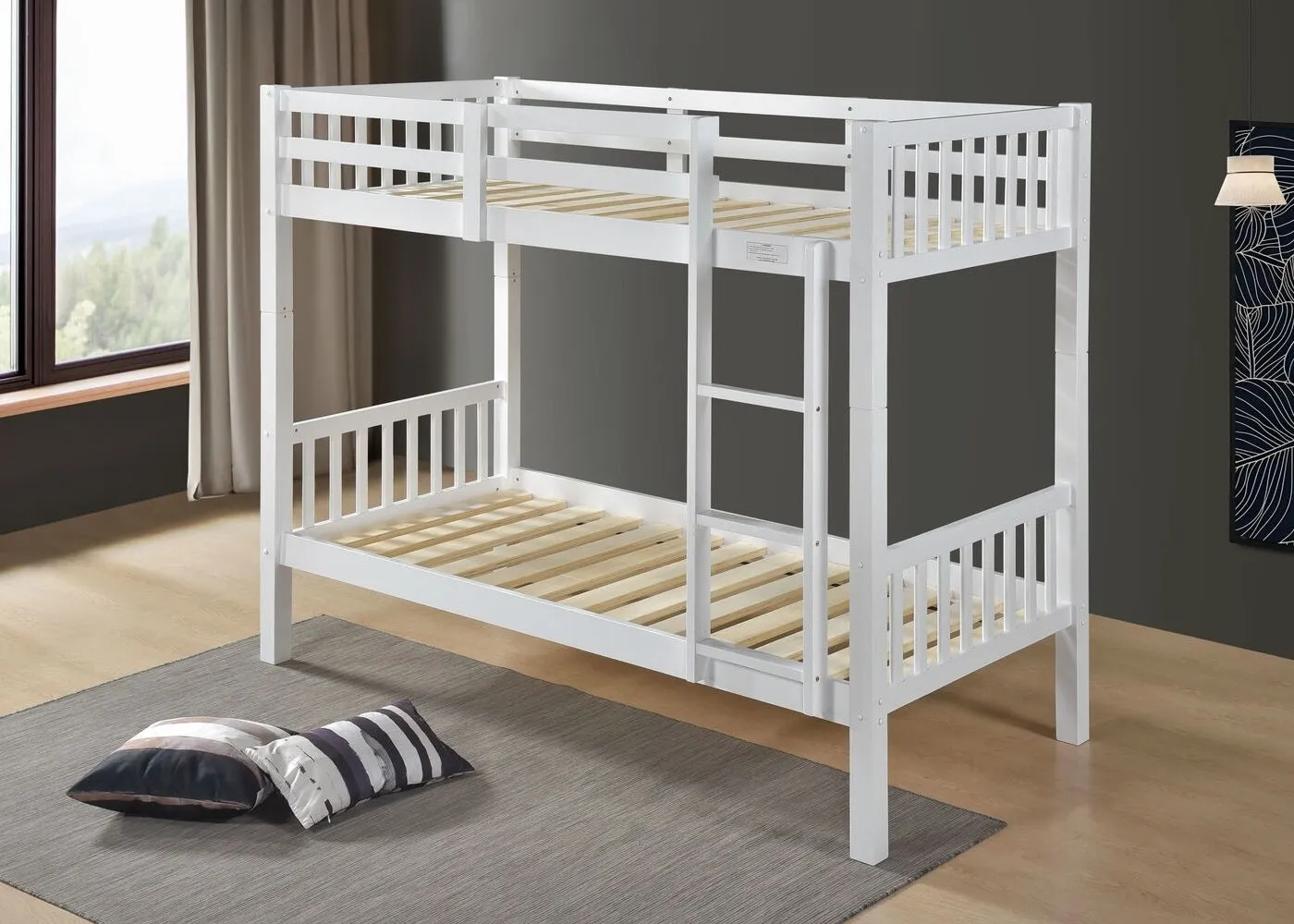 Kelling HD Bunk Bed (White) with Mattresses Bundle