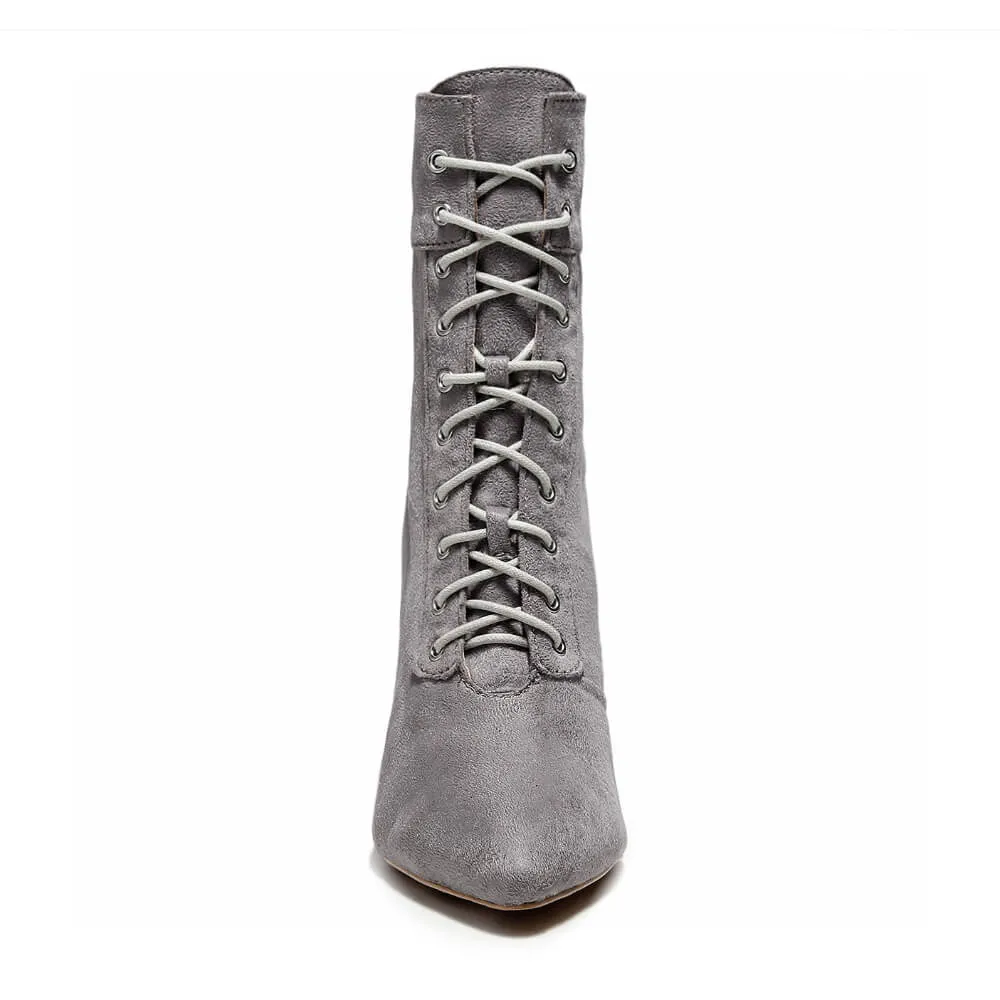 Khadija - Grey Vegan Suede - Street Sole