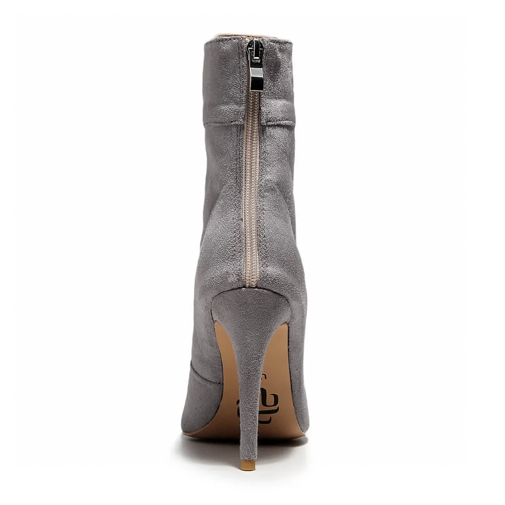 Khadija - Grey Vegan Suede - Street Sole