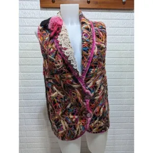 L. Leslie Designs Original Vintage Women's Multi-Color Wool Vest