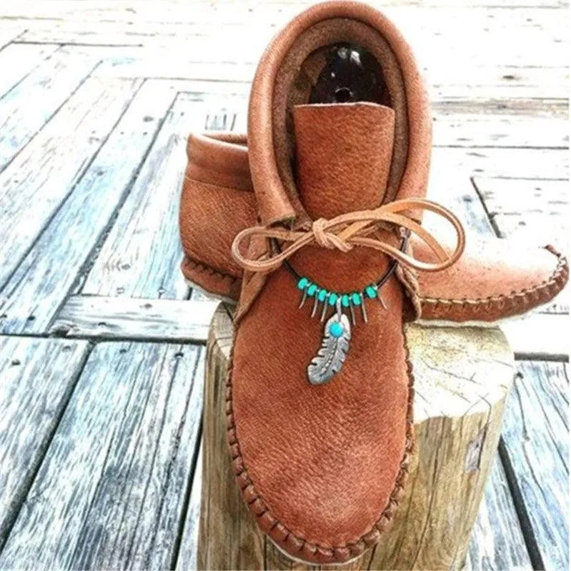 Large Flat Round Toe Roman Shoes