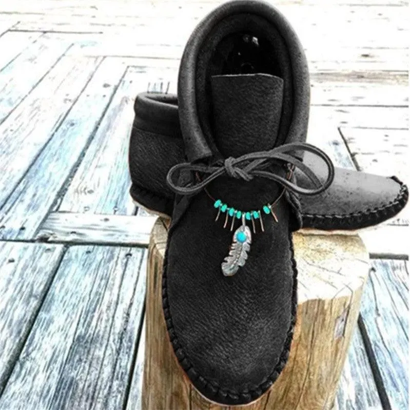 Large Flat Round Toe Roman Shoes