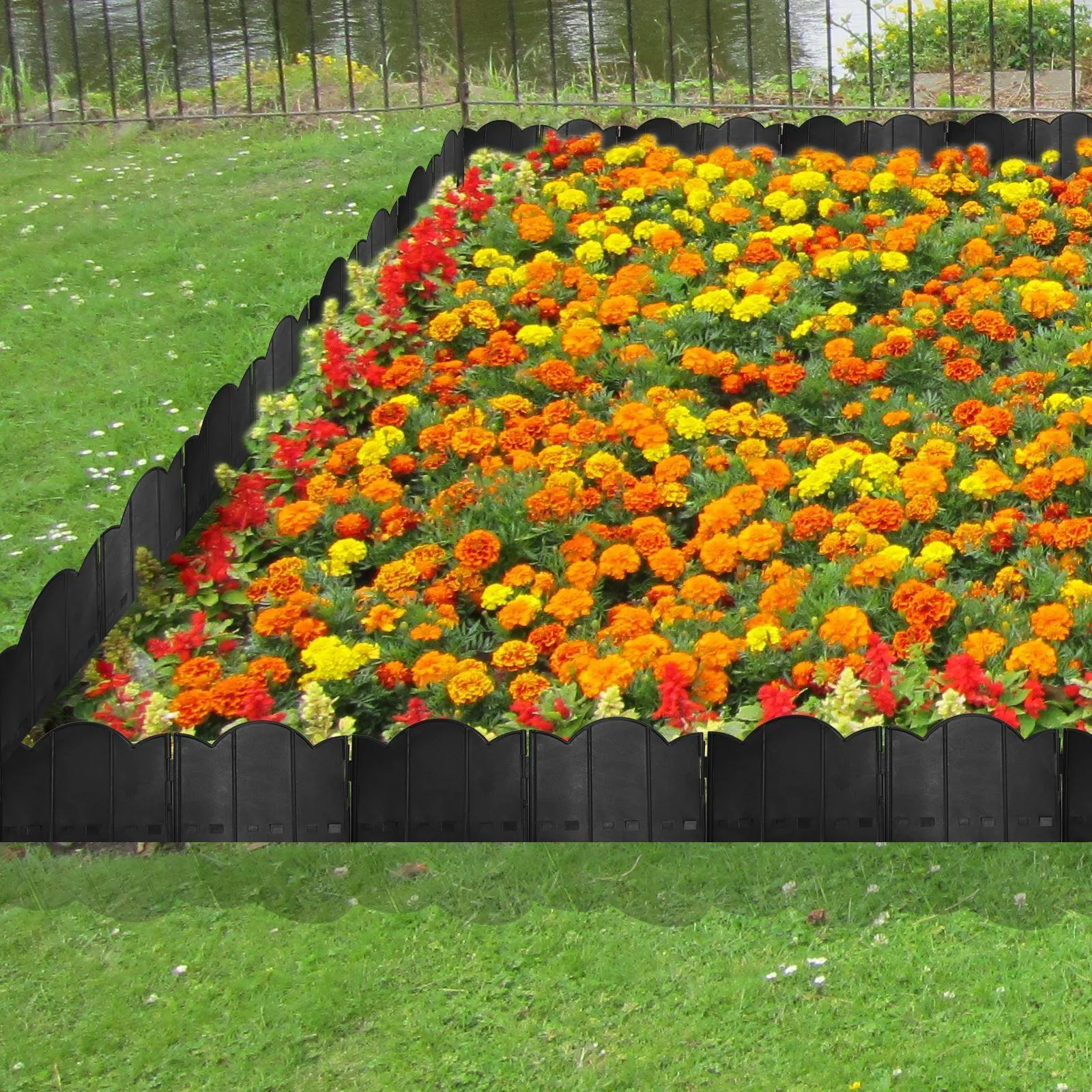 Lawn Edging Border Black Pack of 15