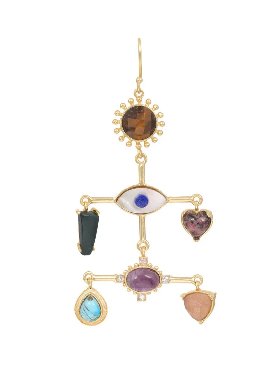 Layer Multi Stone Healing Statement Earrings