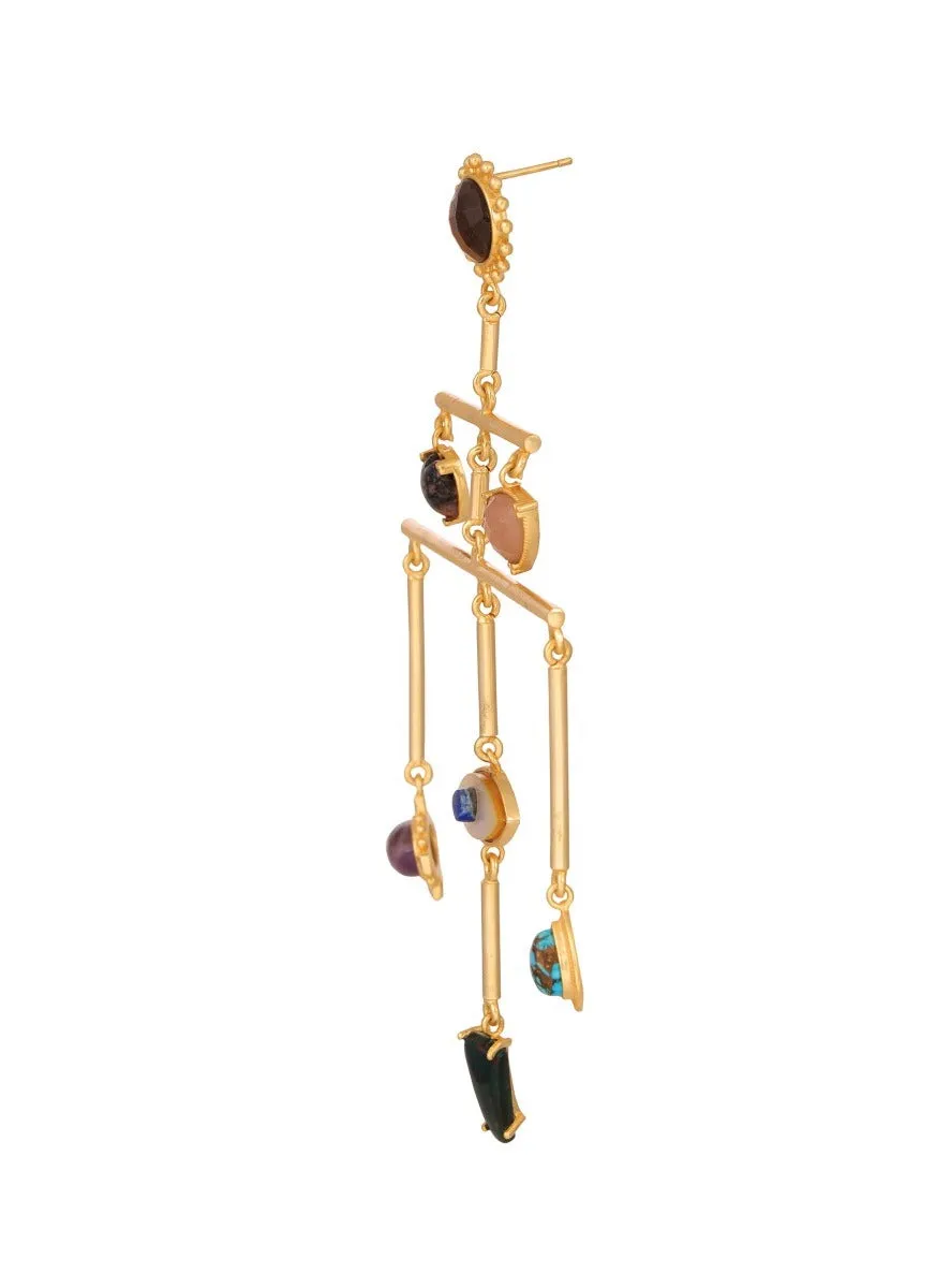Layer Multi Stone Healing Statement Earrings