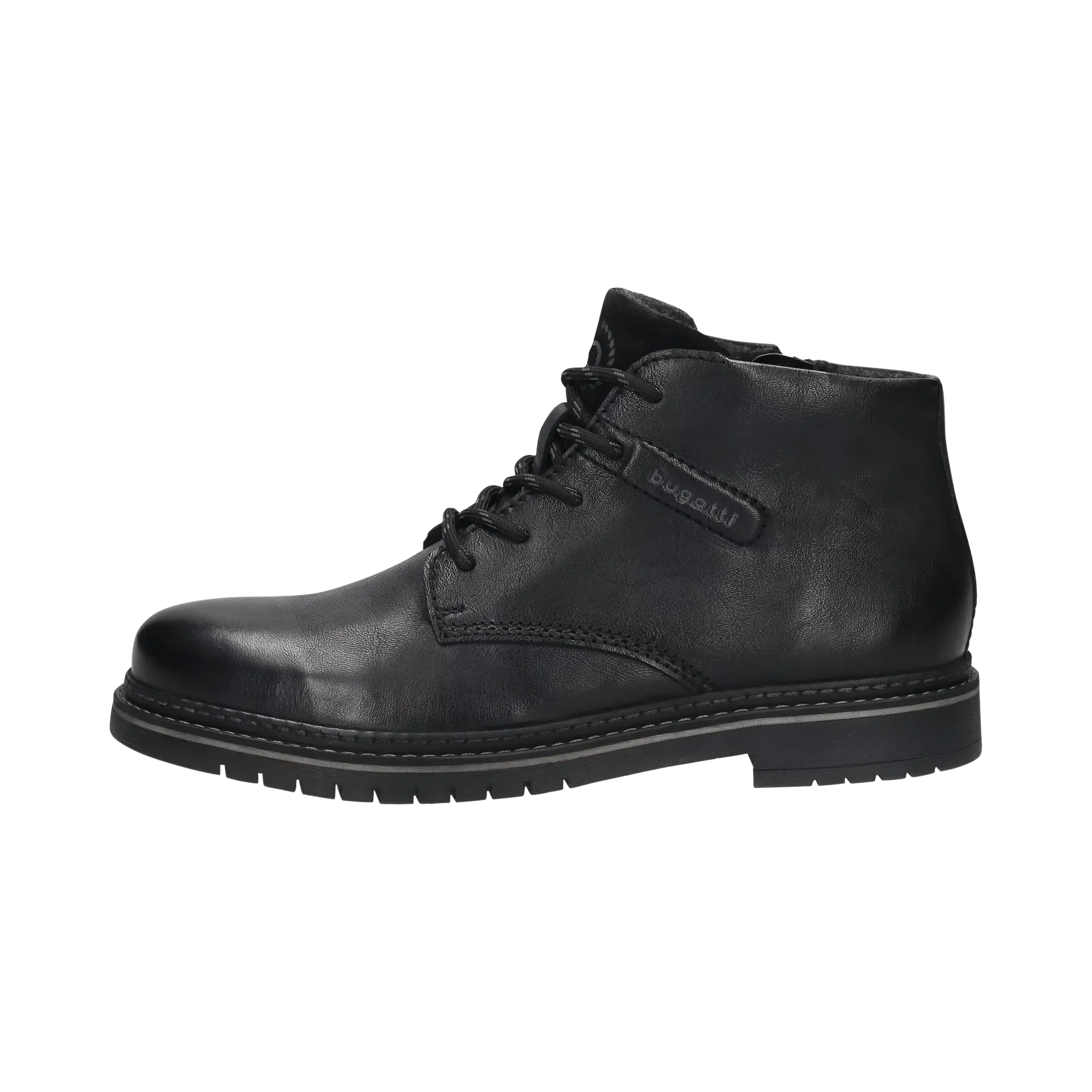 Leder Schnürstiefel schwarz