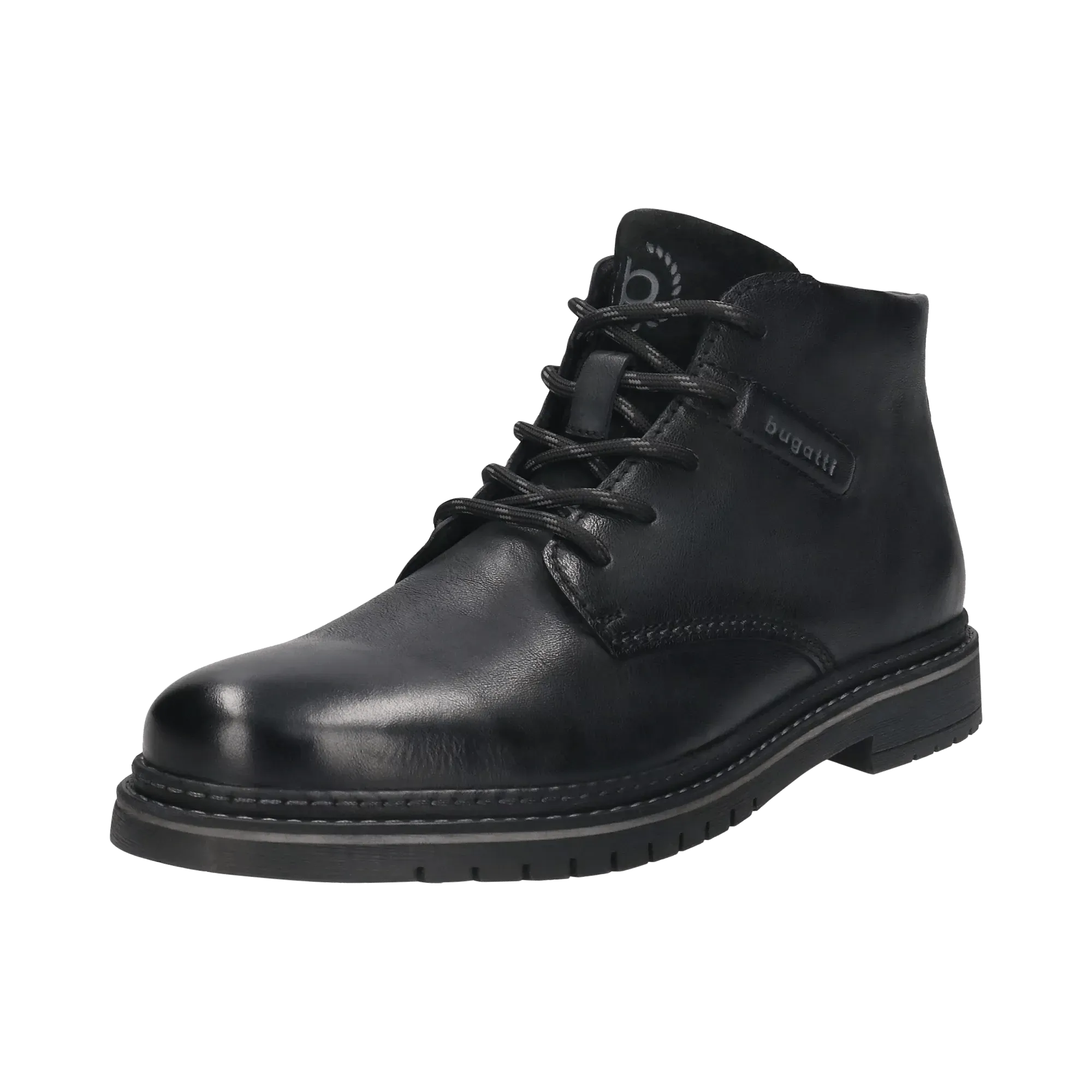Leder Schnürstiefel schwarz