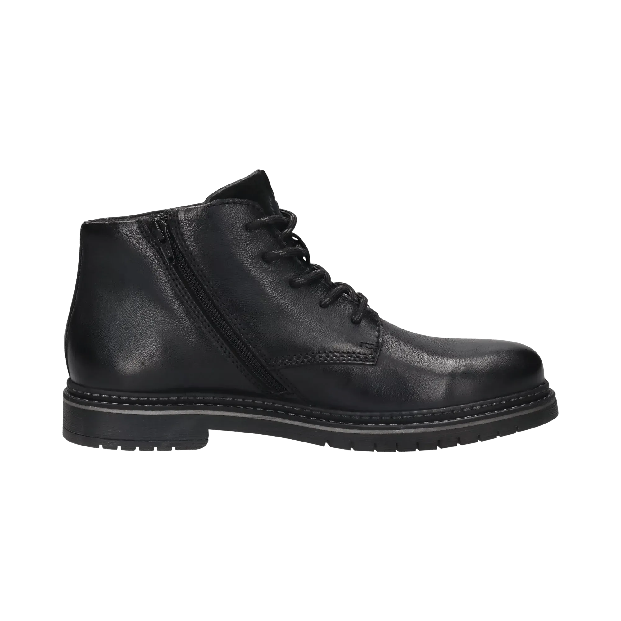 Leder Schnürstiefel schwarz