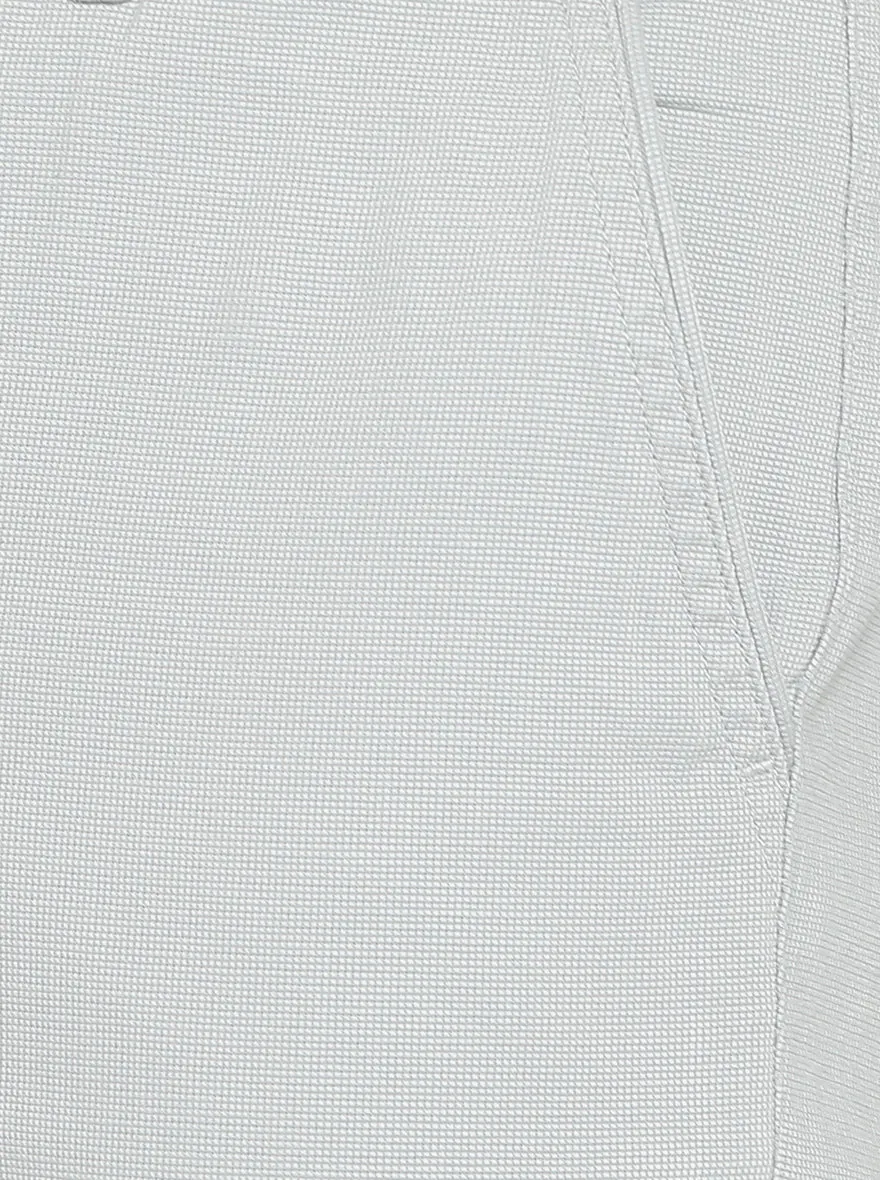 Light Grey Solid Super Slim Fit Casual Trouser | Greenfibre