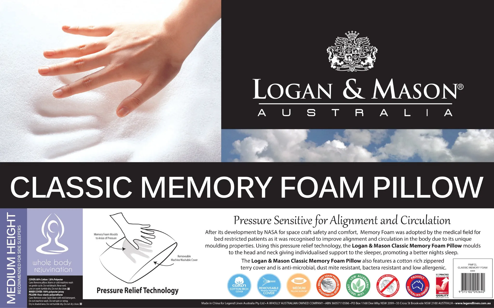 Logan & Mason CLASSIC MEMORY FOAM