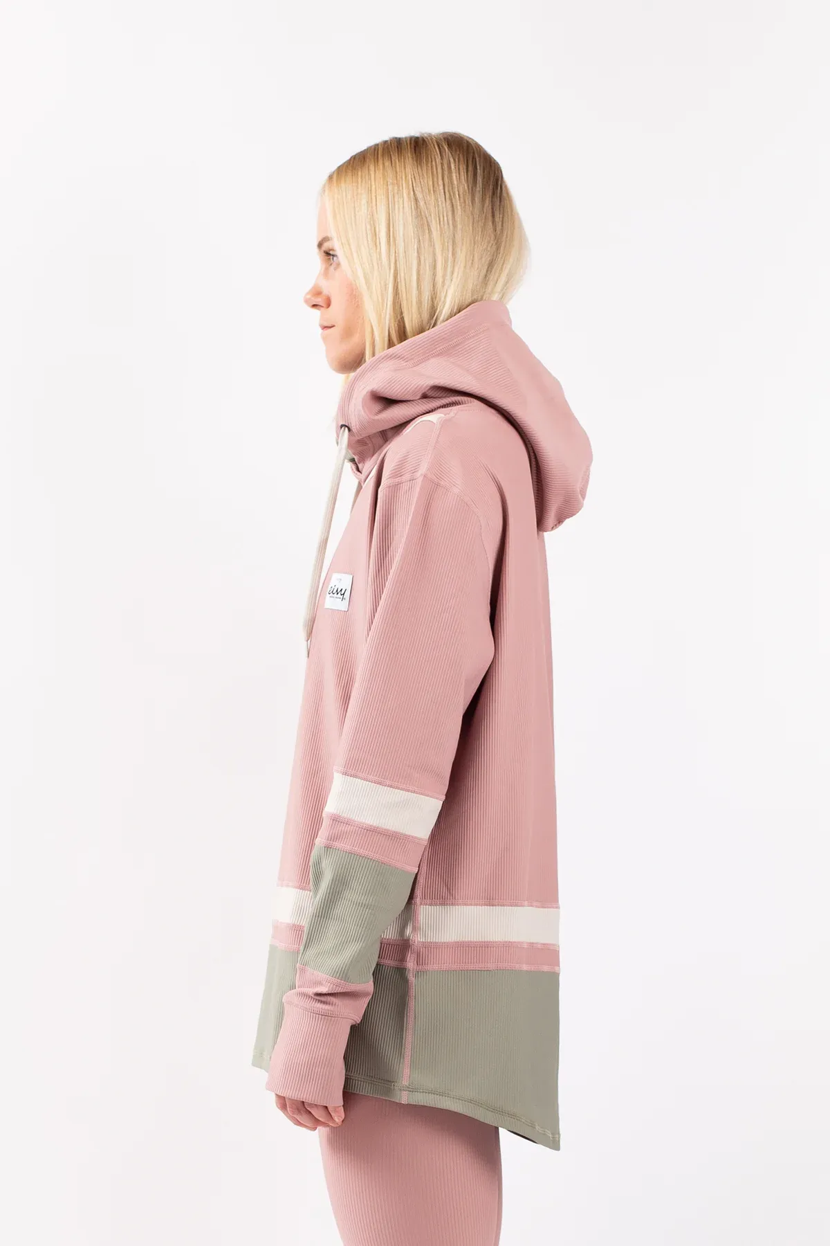 Loose Fit Hoodie Rib Top