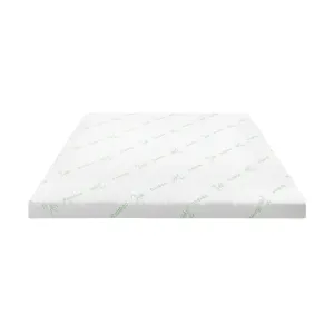 Memory Foam Mattress Topper Cool Gel Bed Bamboo Cover 7-Zone 8CM