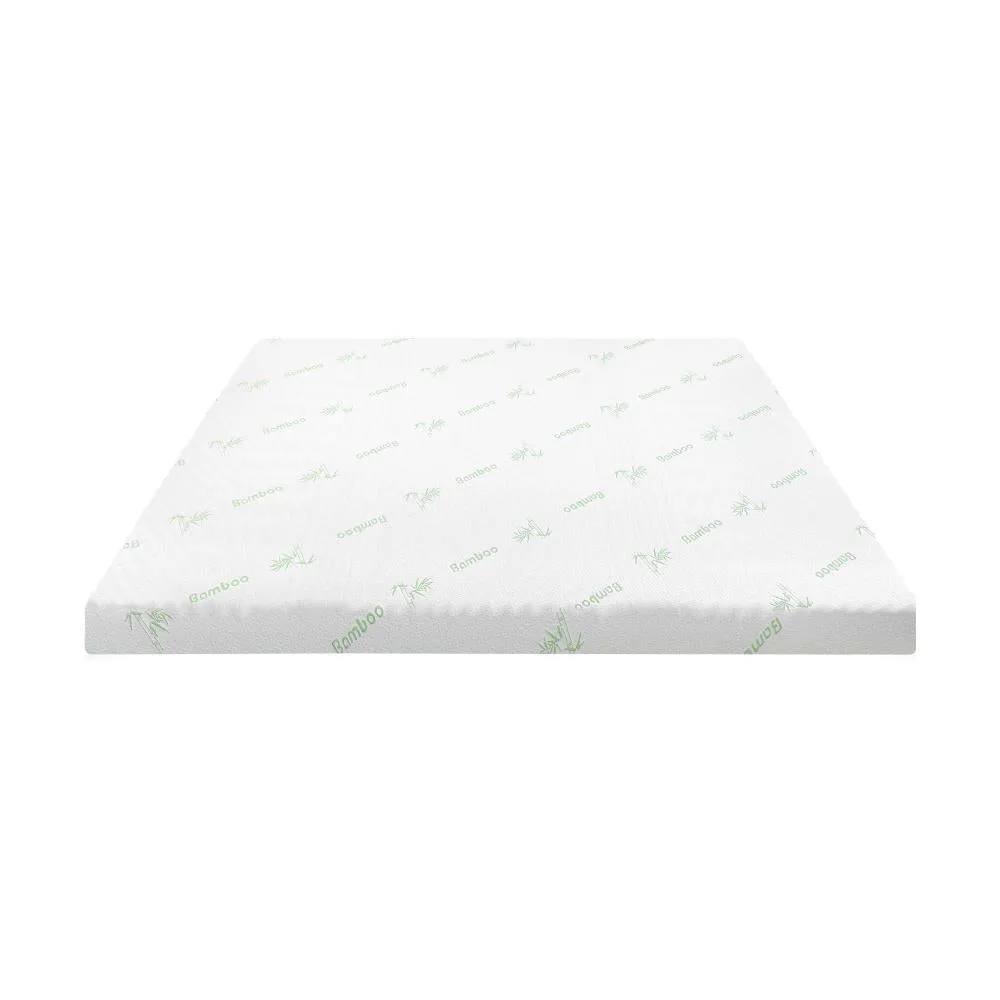 Memory Foam Mattress Topper Cool Gel Bed Bamboo Cover 7-Zone 8CM