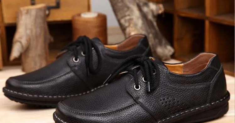 Men Casual Shoes men's leather shoes flats soft comfortable Fashion British Style Shoes 8A106