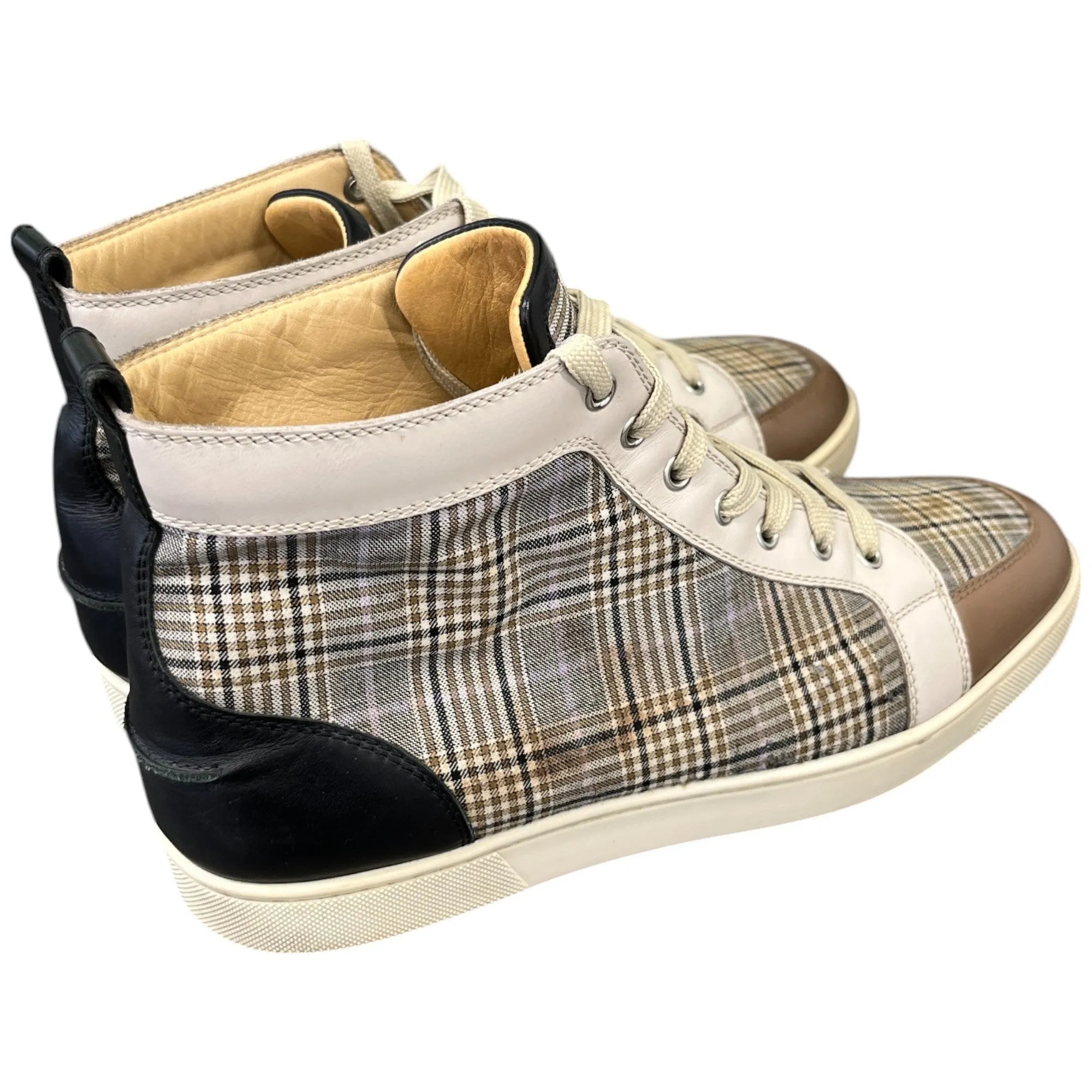 Men's Checkered High Trainers Beige Size EU 44 / UK 10