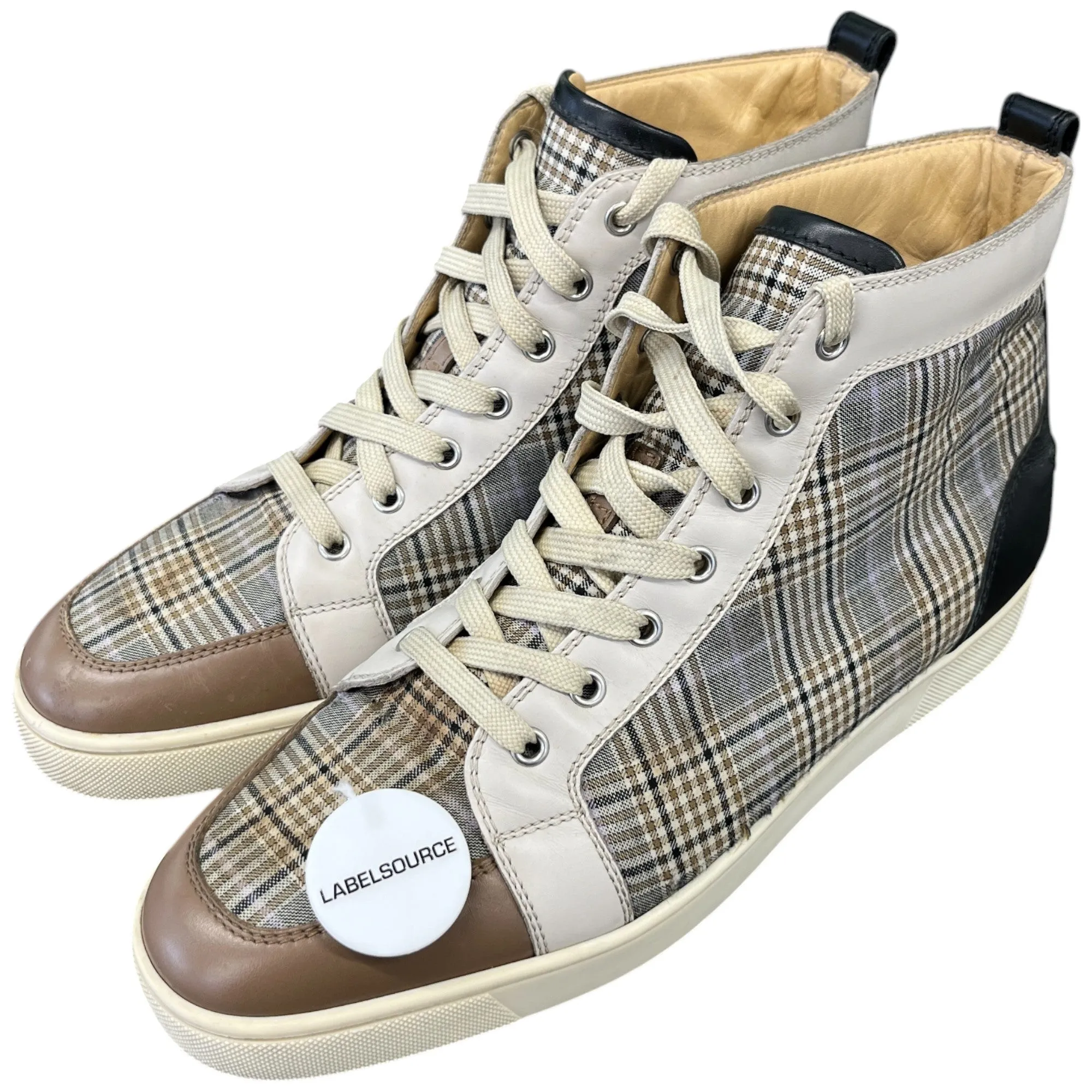 Men's Checkered High Trainers Beige Size EU 44 / UK 10