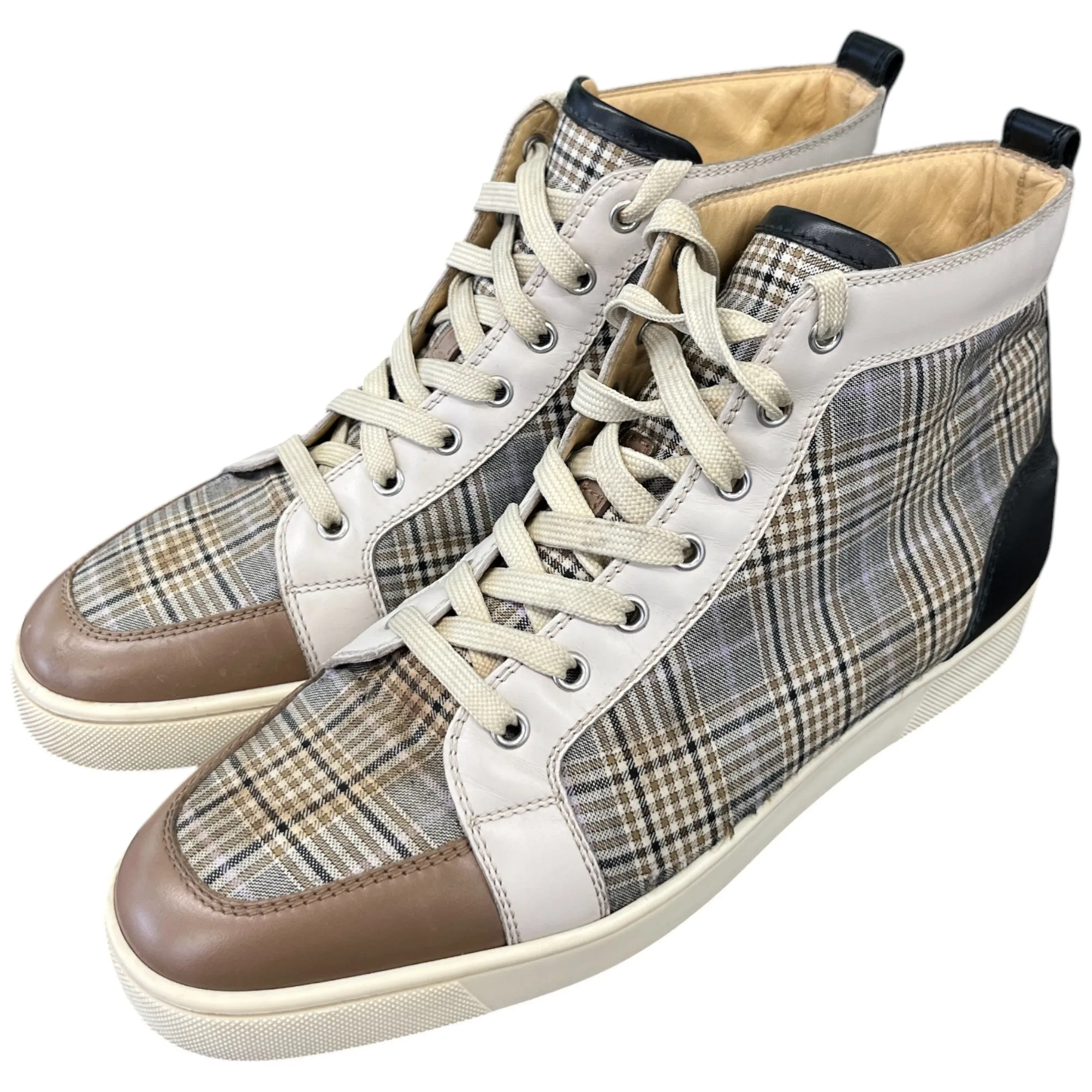 Men's Checkered High Trainers Beige Size EU 44 / UK 10