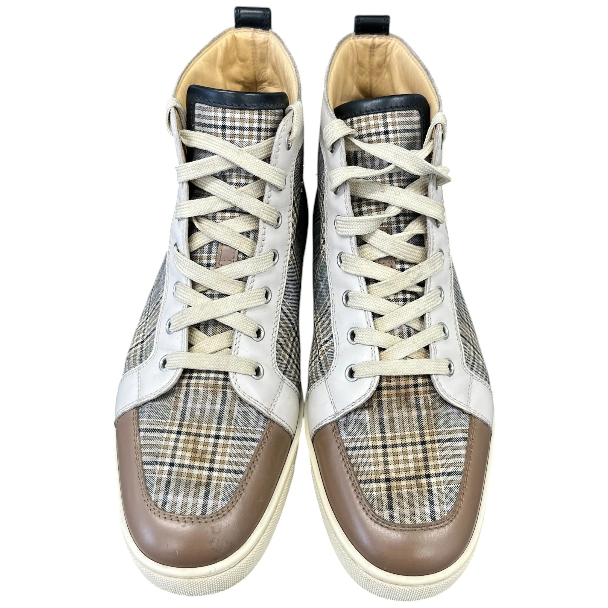 Men's Checkered High Trainers Beige Size EU 44 / UK 10