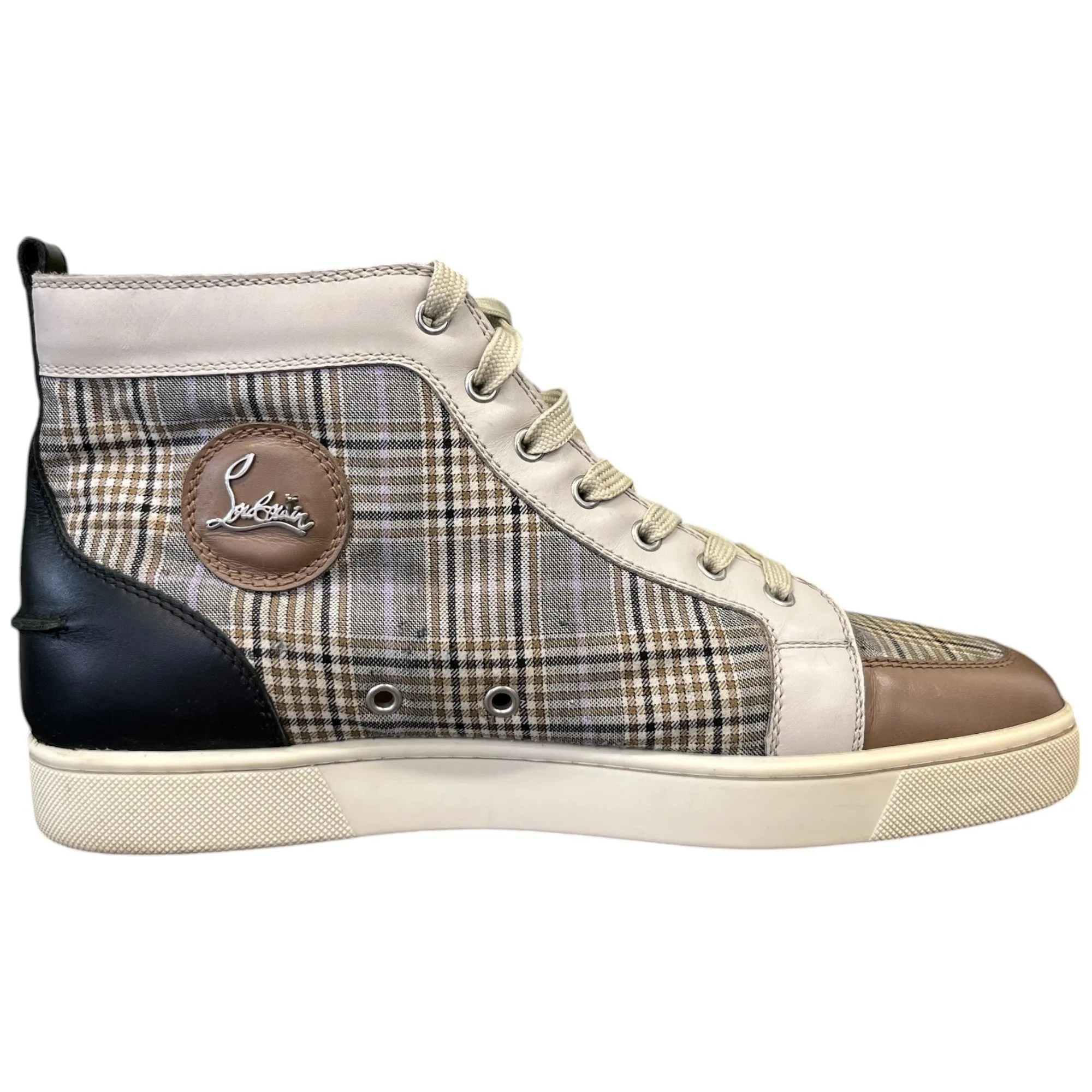 Men's Checkered High Trainers Beige Size EU 44 / UK 10