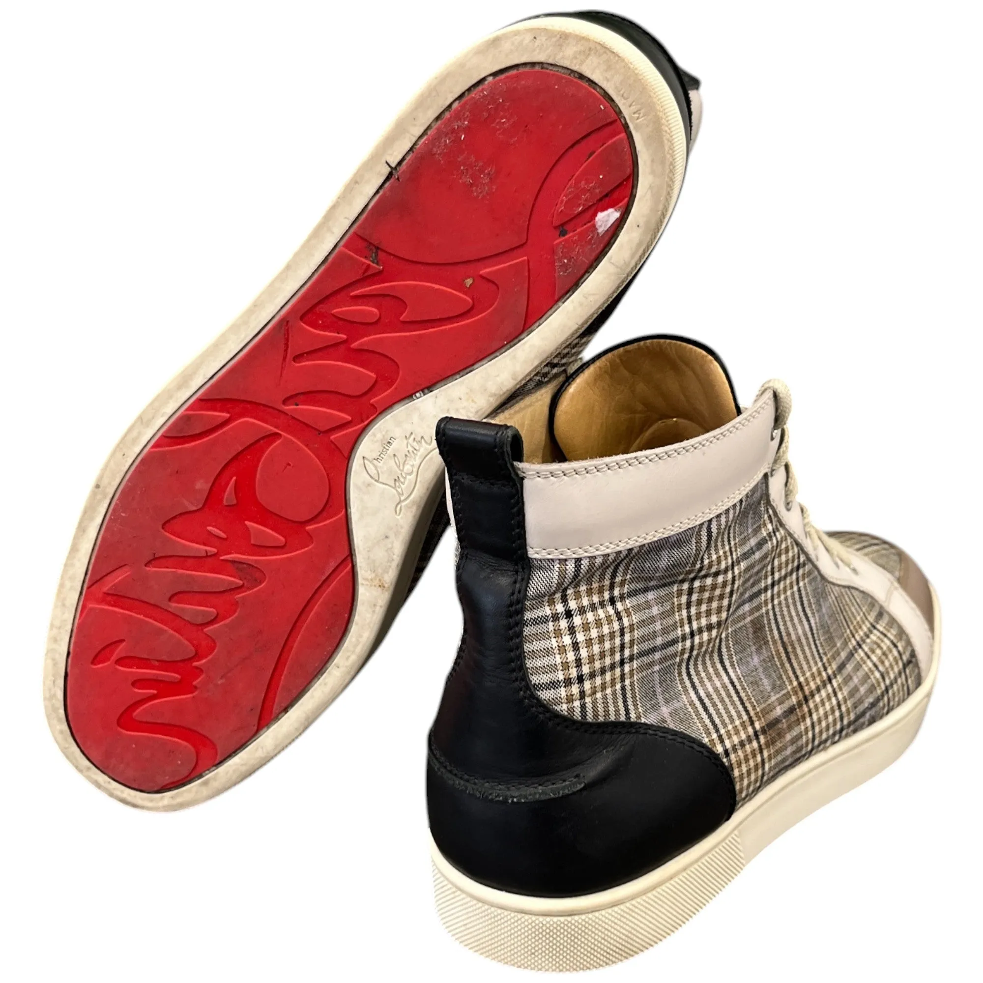 Men's Checkered High Trainers Beige Size EU 44 / UK 10