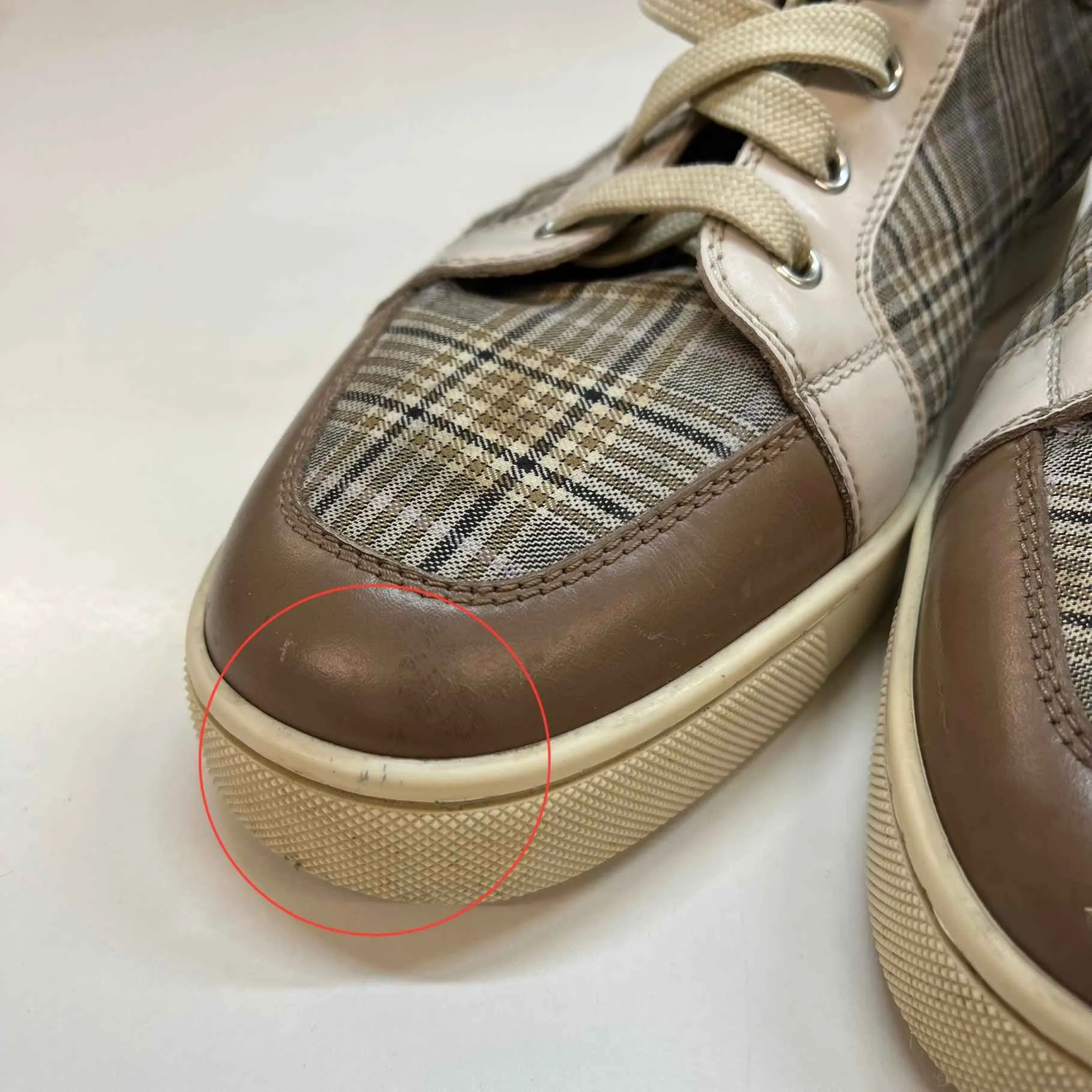 Men's Checkered High Trainers Beige Size EU 44 / UK 10