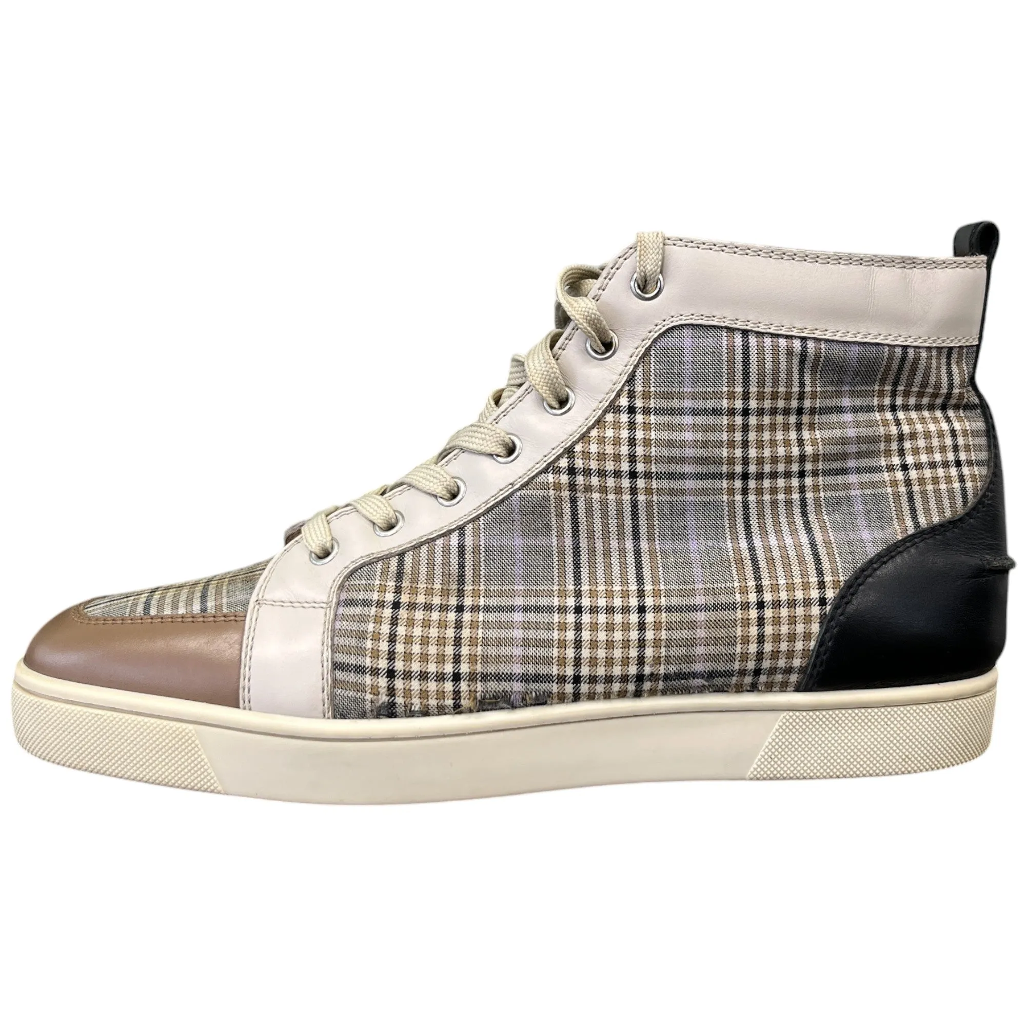 Men's Checkered High Trainers Beige Size EU 44 / UK 10