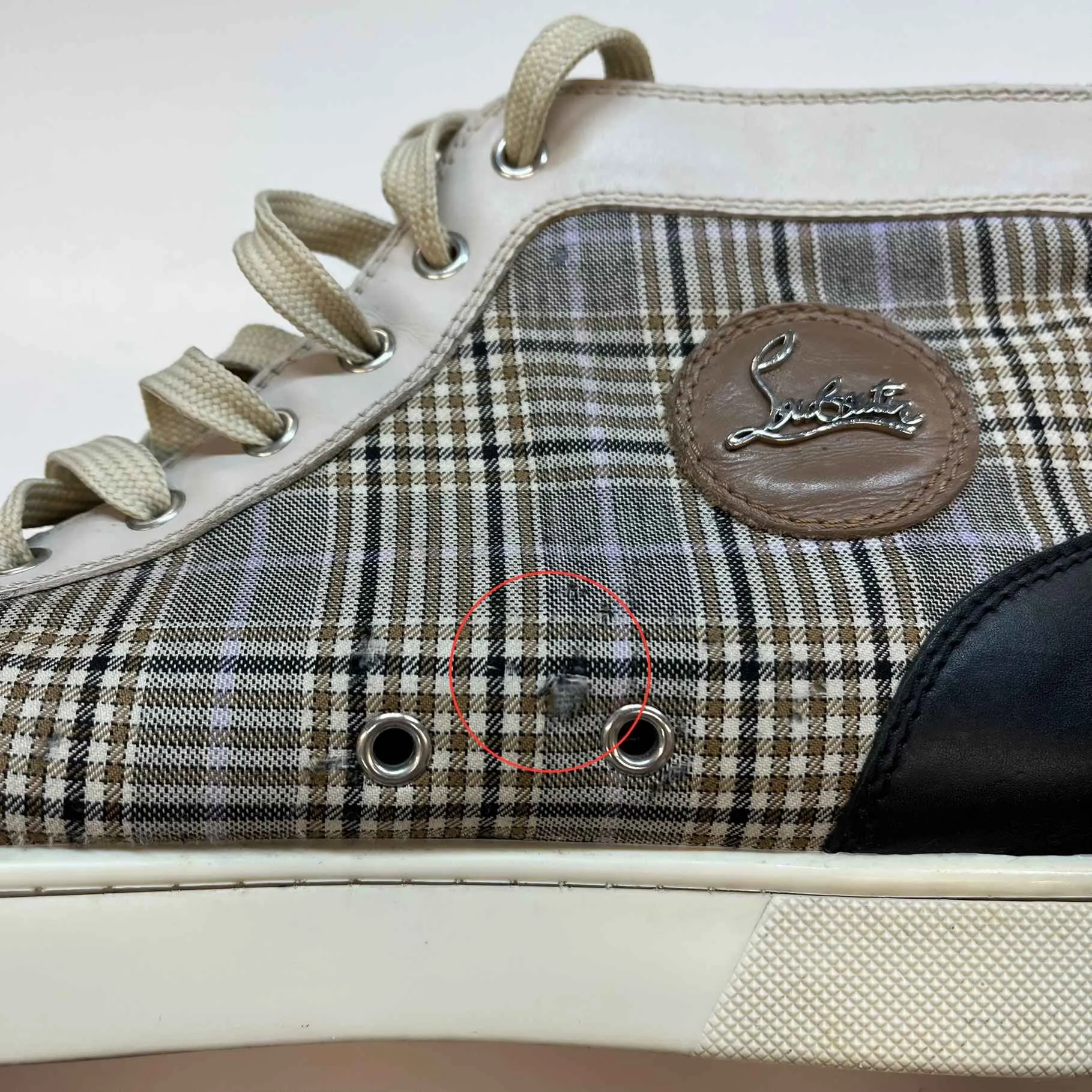 Men's Checkered High Trainers Beige Size EU 44 / UK 10