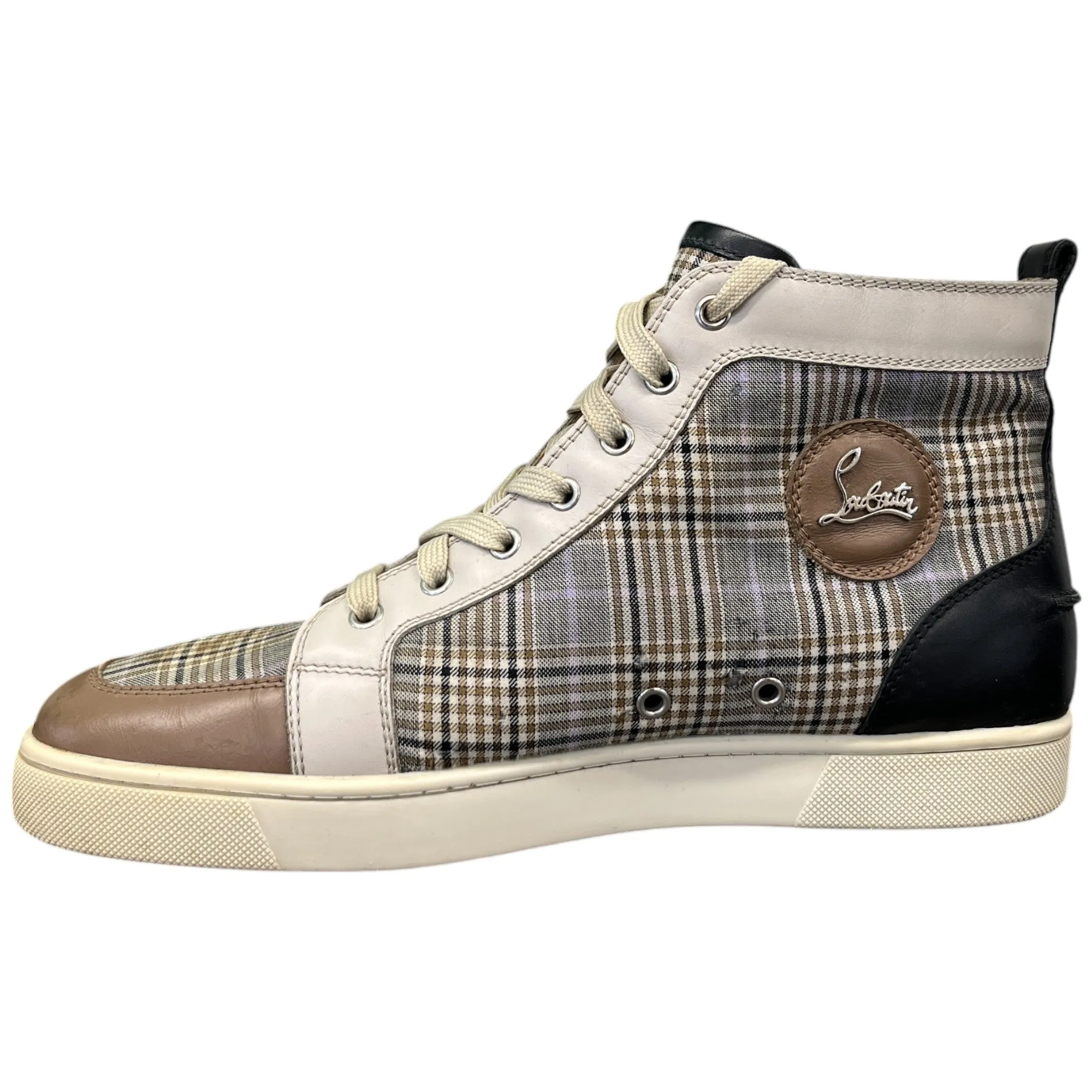 Men's Checkered High Trainers Beige Size EU 44 / UK 10