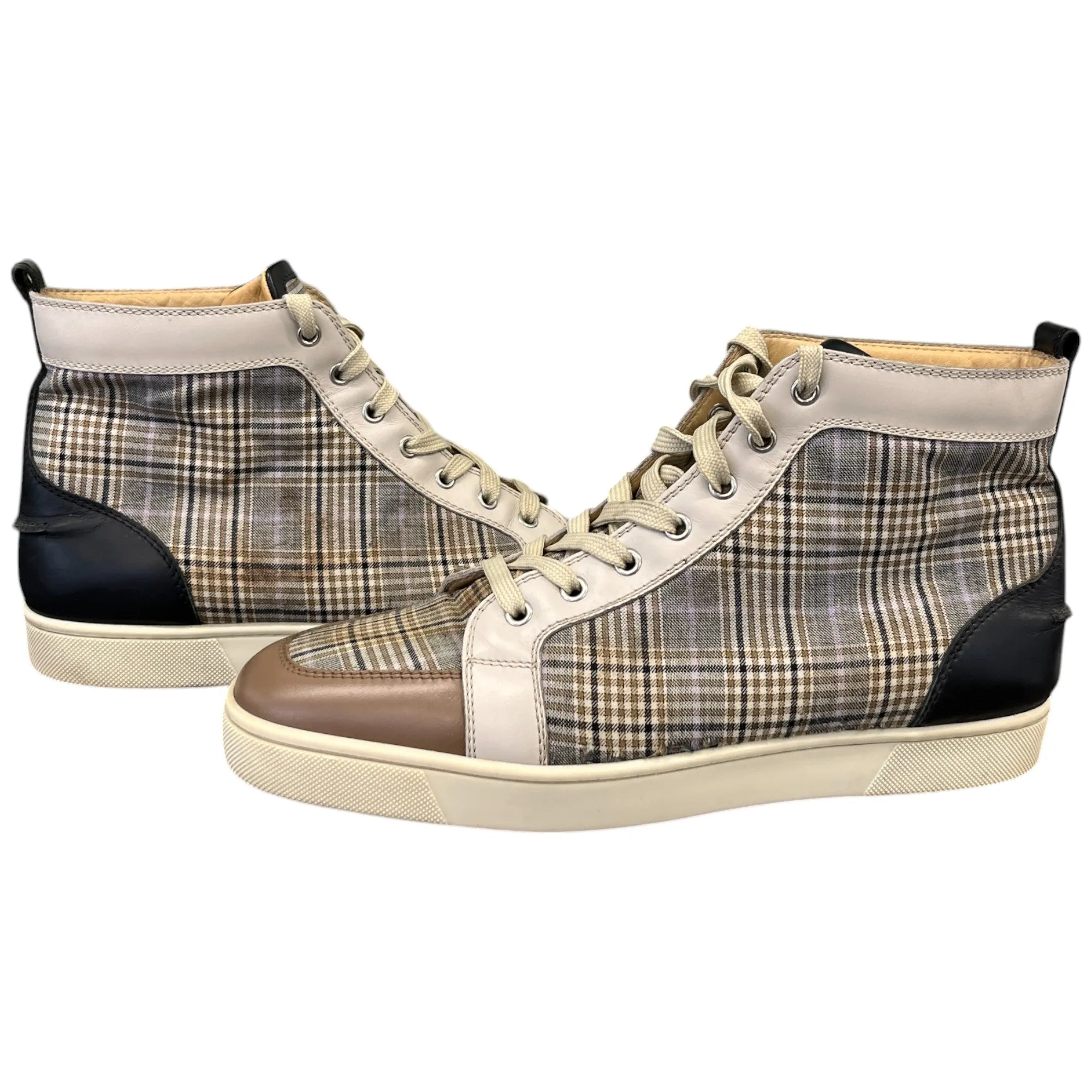 Men's Checkered High Trainers Beige Size EU 44 / UK 10