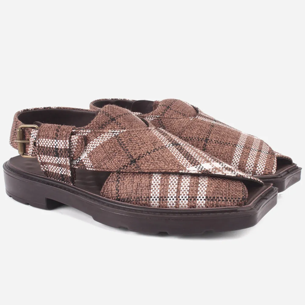 Men's "SIDIQ" Leather Flat Peshawari Sandals