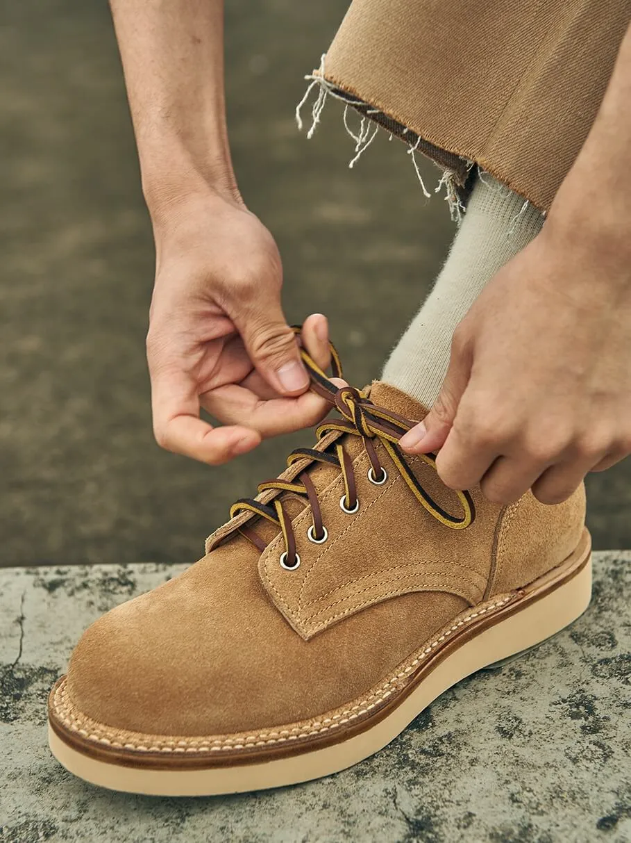 Men's Suede Derby Shoes, 2021 Wedge Sole