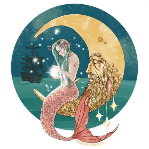 Mermaid In The Moon Sticker