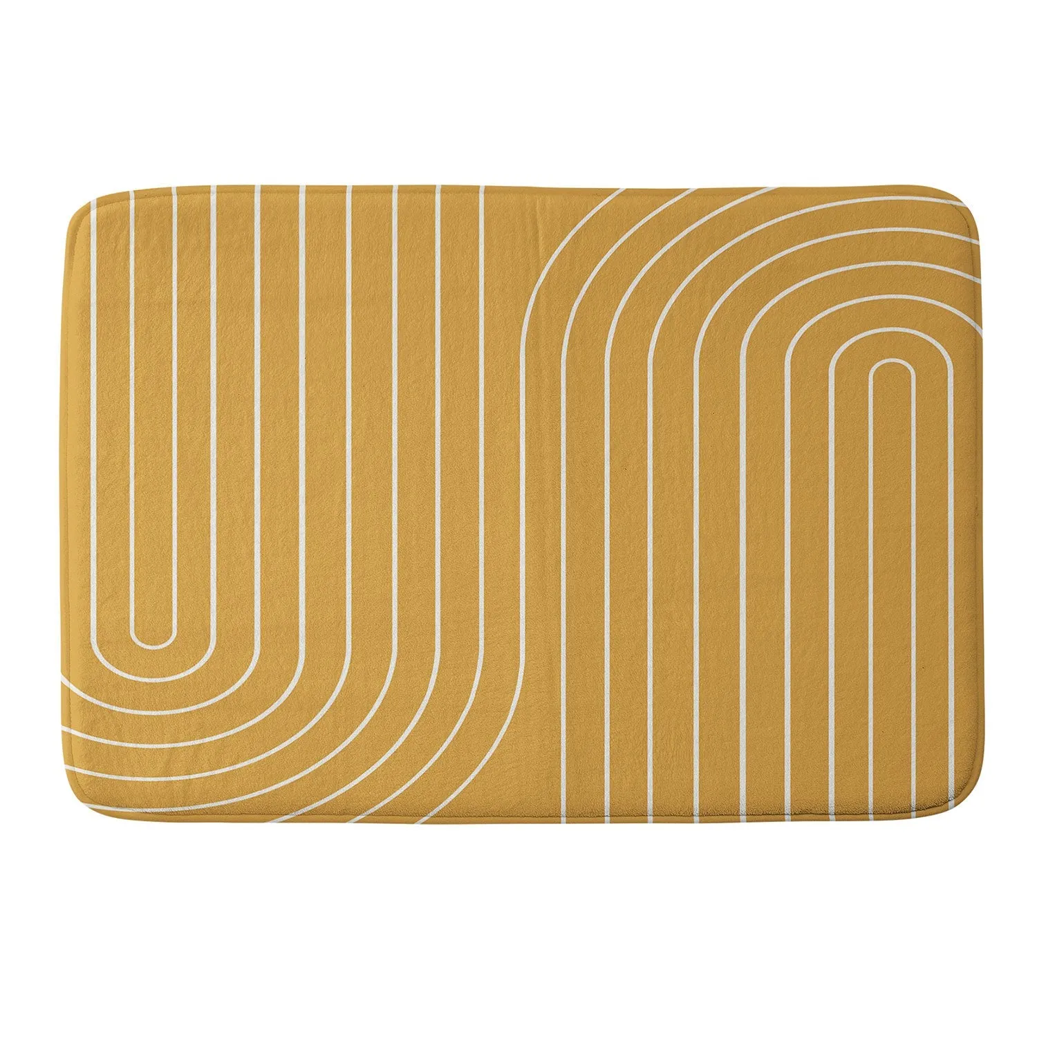 MINIMAL LINE CURVATURE GOLD MEMORY FOAM BATH MAT