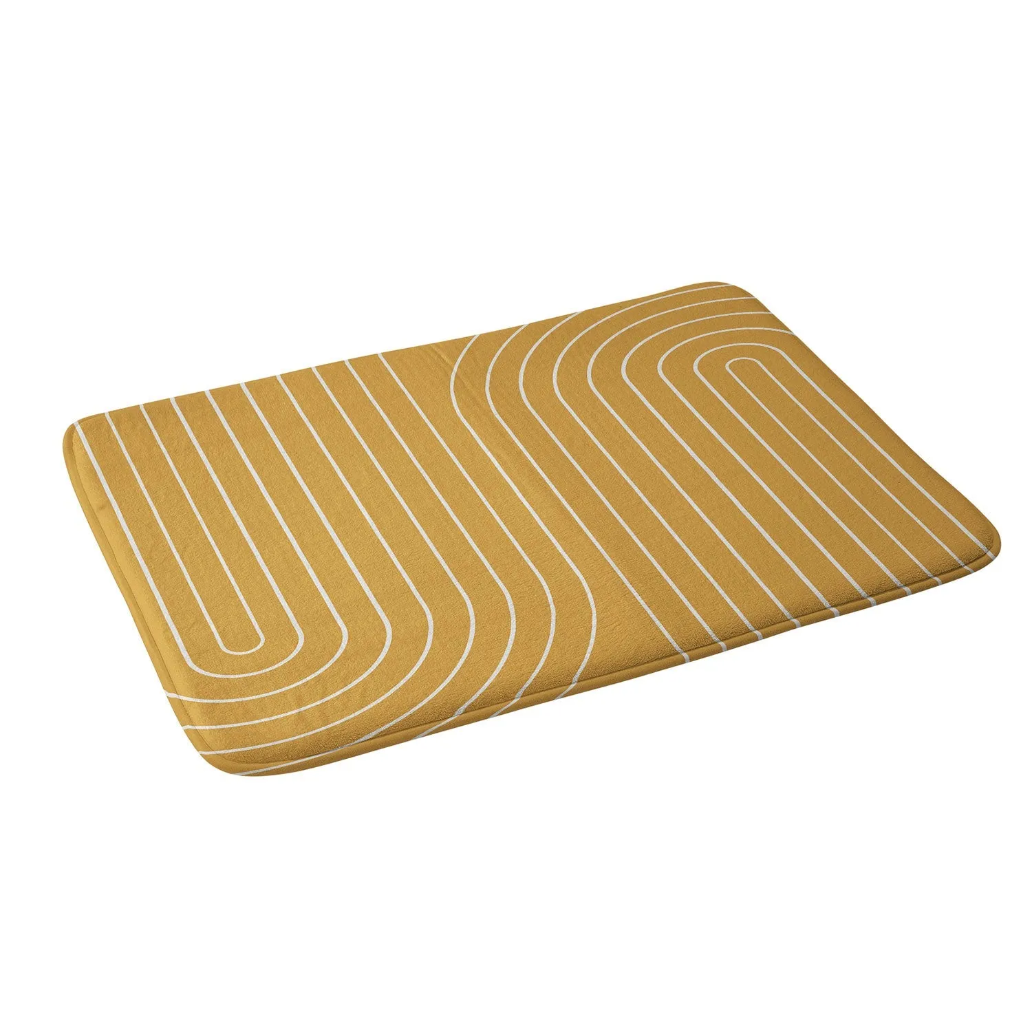 MINIMAL LINE CURVATURE GOLD MEMORY FOAM BATH MAT