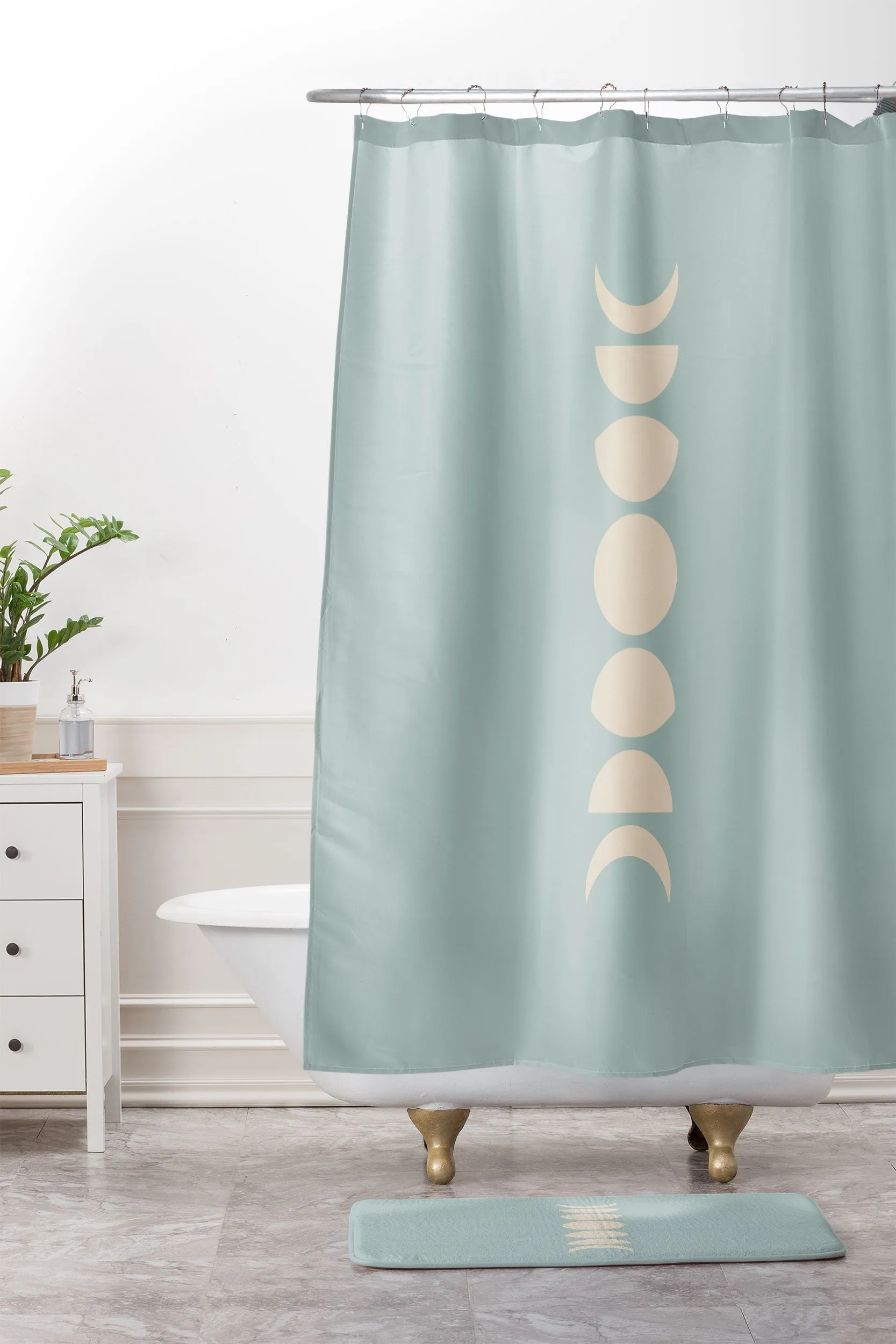 MINIMAL MOON PHASES SAGE MEMORY FOAM BATH MAT