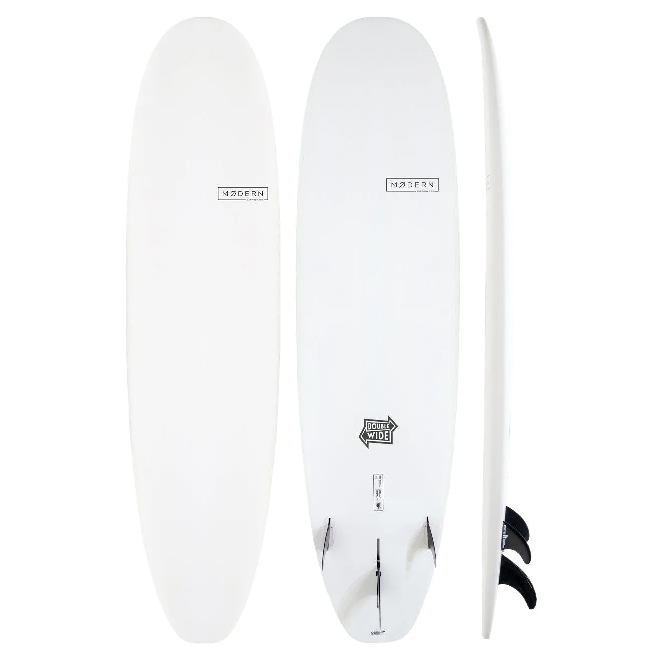 MODERN 9’2 DOUBLE WIDE WHITE EPOXY SOFTBOARD