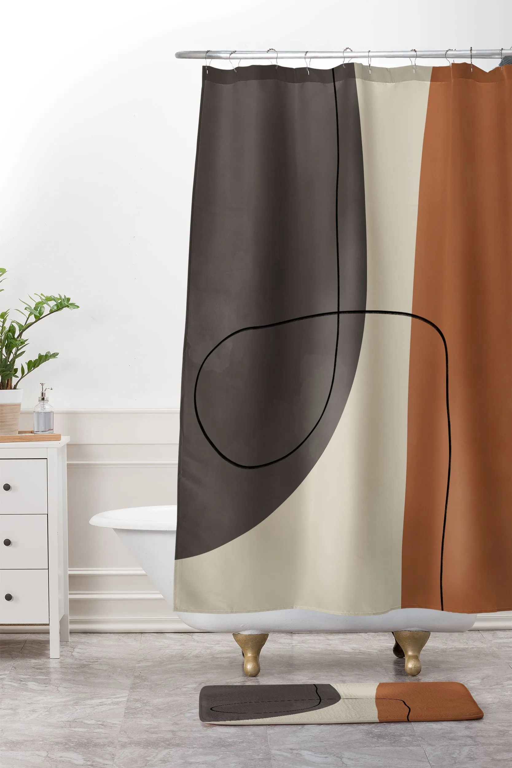 MODERN ABSTRACT SHAPES II MEMORY FOAM BATH MAT