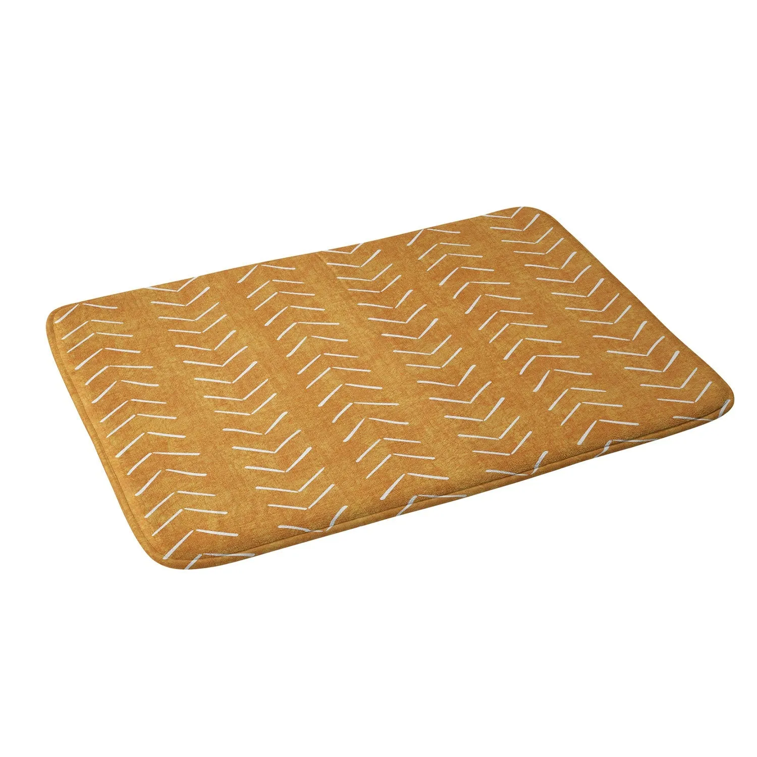 MUD CLOTH BIG ARROWS IN YELLOW MEMORY FOAM BATH MAT