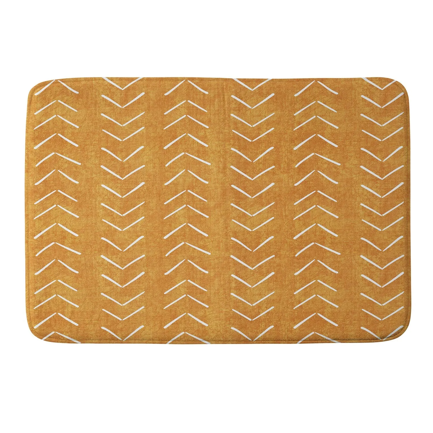 MUD CLOTH BIG ARROWS IN YELLOW MEMORY FOAM BATH MAT