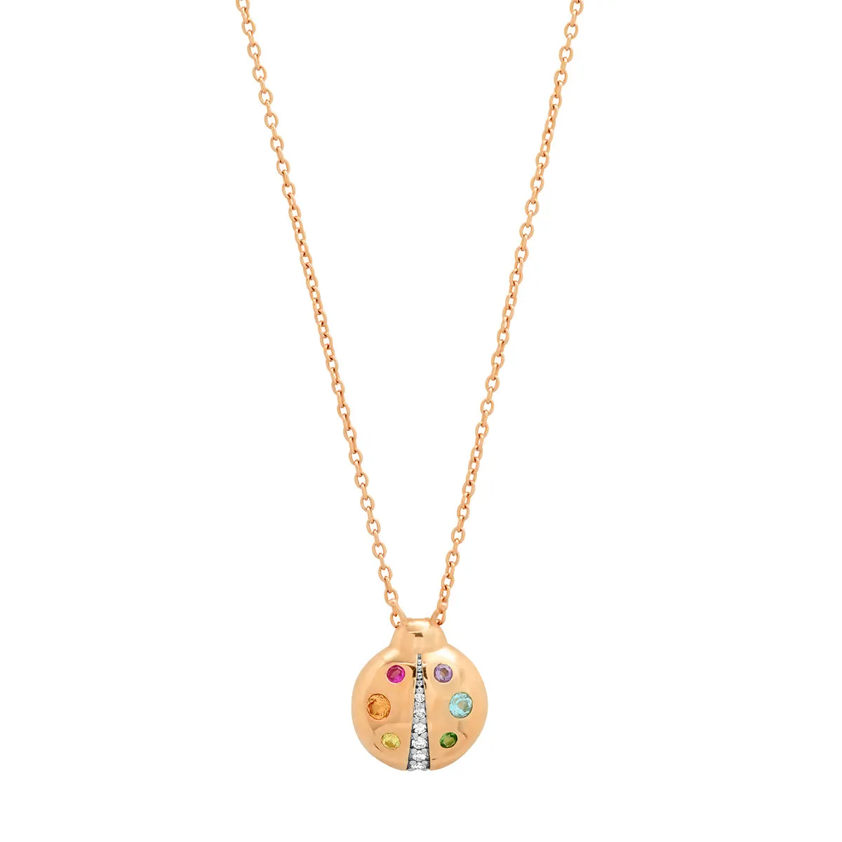 Multi Colored Baby Ladybug Necklace