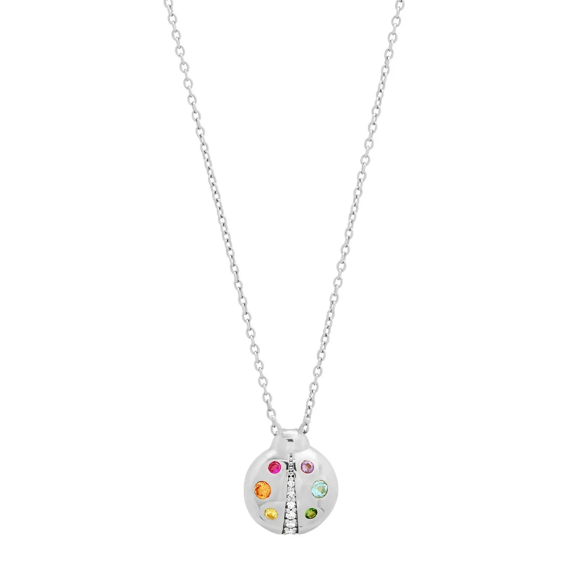 Multi Colored Baby Ladybug Necklace