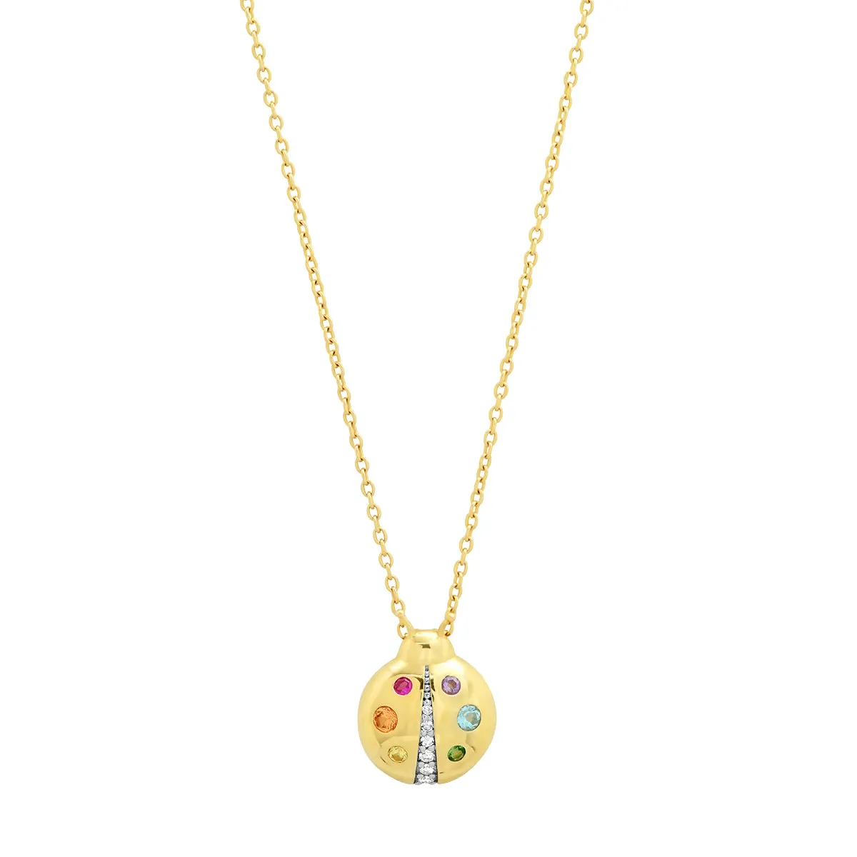 Multi Colored Baby Ladybug Necklace