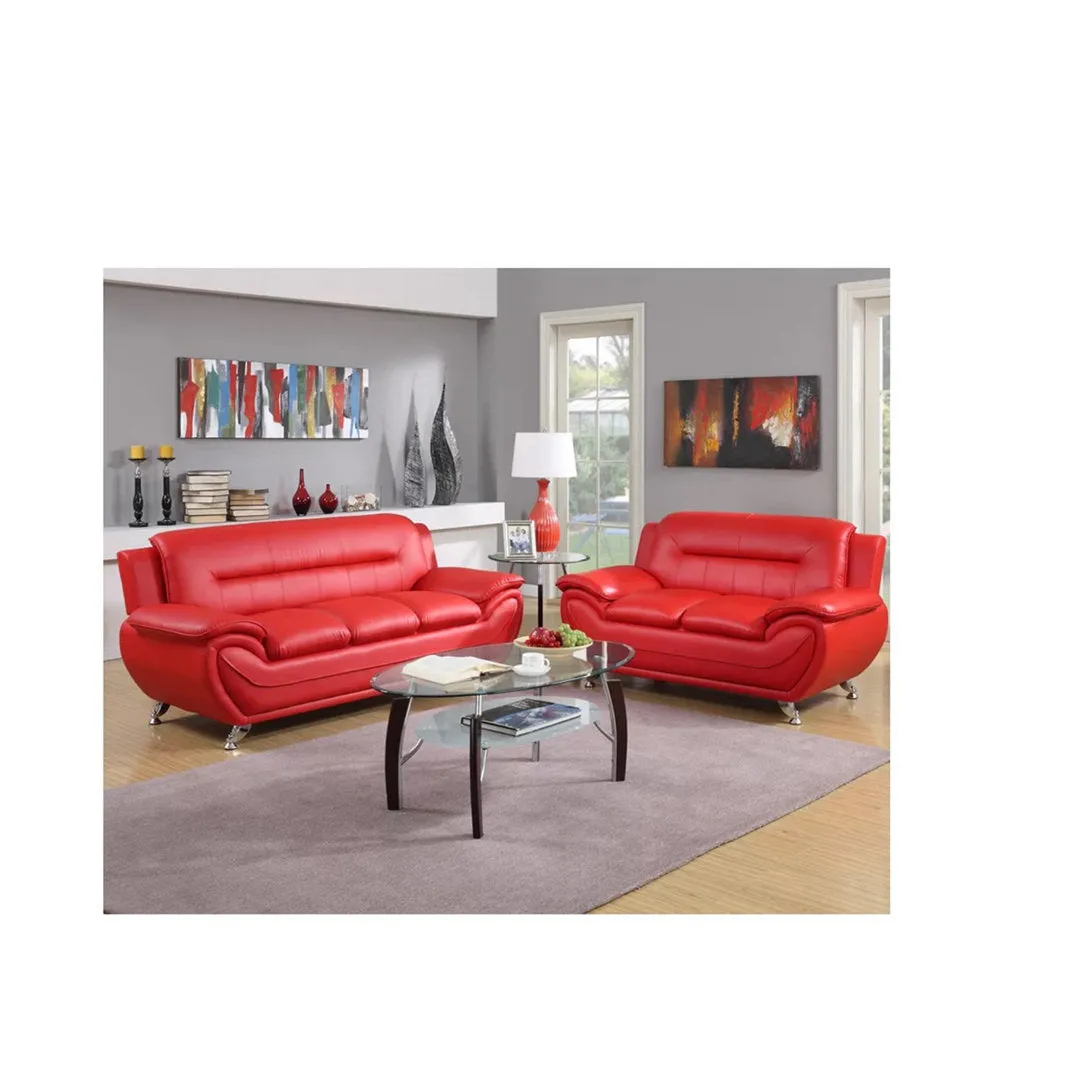 Mulvey 80" Faux Leather Pillow Top Arm Sofa Orren Ellis Upholstery Color: Red