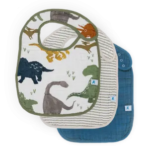 Muslin Classic Bib 3pk - Dino Friends