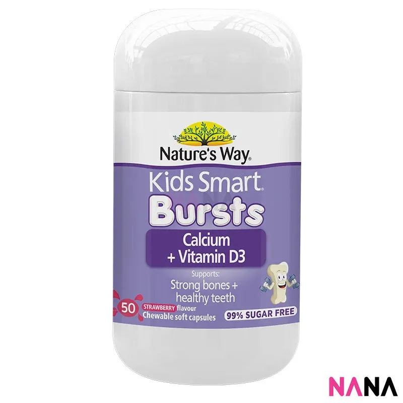 Nature's Way Kids Smart Bursts Calcium   Vitamin D3 50 Capsules