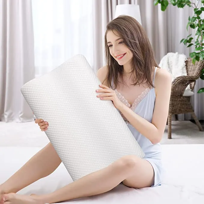 New look envy Memory Foam Pillow with Washable Zippered Cover Soft Breathable Contour Cervical Pillows for Side/Back/Stomach Sleepers Ergonomic Bed Pillows for Sleeping 60*35*9 cm