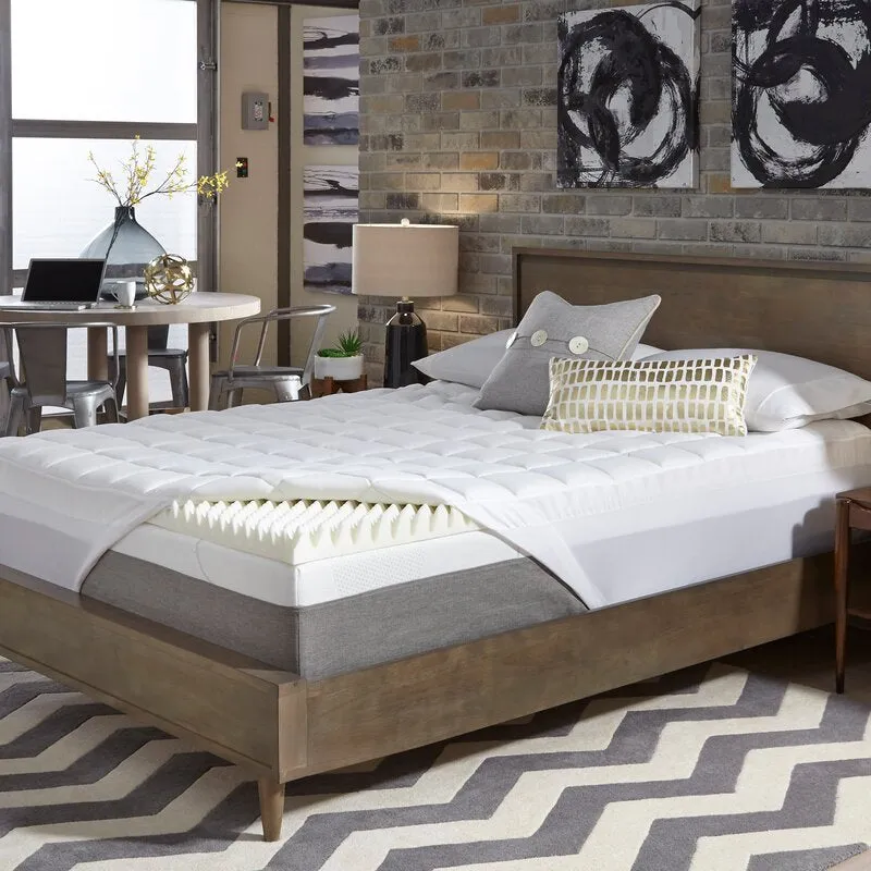 New Memory Foam Crate Mattress Topper, 1.5 Inch, Queen by White Noise!