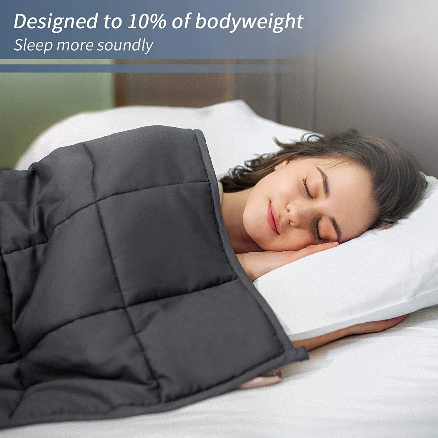 New Smart Queen Cooling Weighted Blankets 15 lbs (48"x 72", Twin Size) Heavy Blanket, Organic Cotton with Natural Glass Beads, Blue! Retails $93 w/tax!
