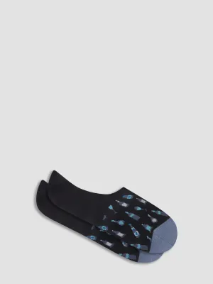 NO SHOW SOCKS COCKTAILS (BLACK) - BUGATCHI