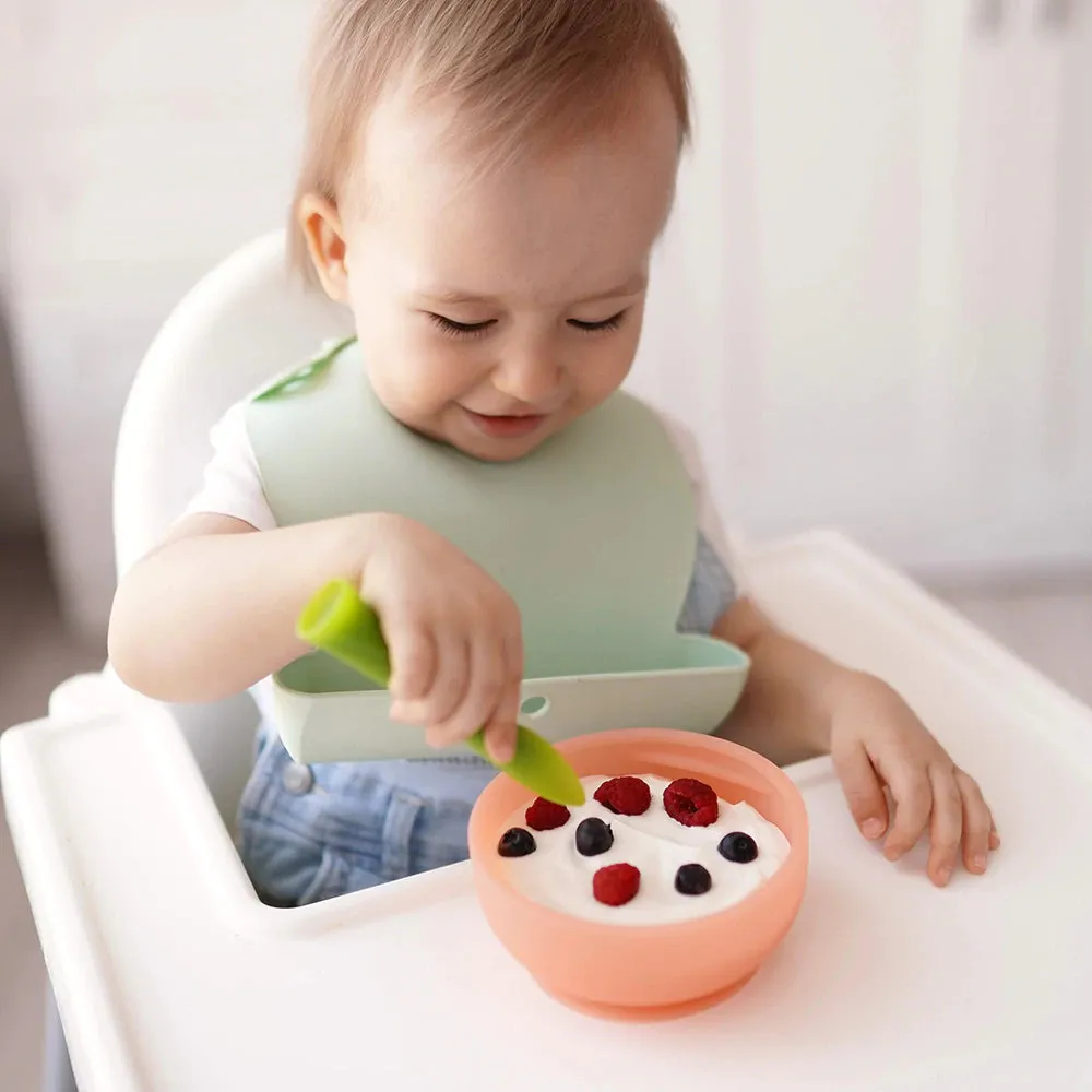 Ola Baby Silicone Suction Bowl with Lid - Coral